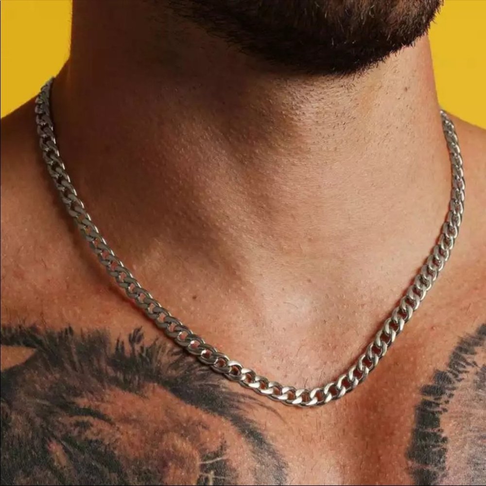 New fashion unisex rock chain necklace 4mm wide - Picture 2 of 5